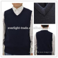 Men pure cashmere navy blue v neck knitting sweater vest